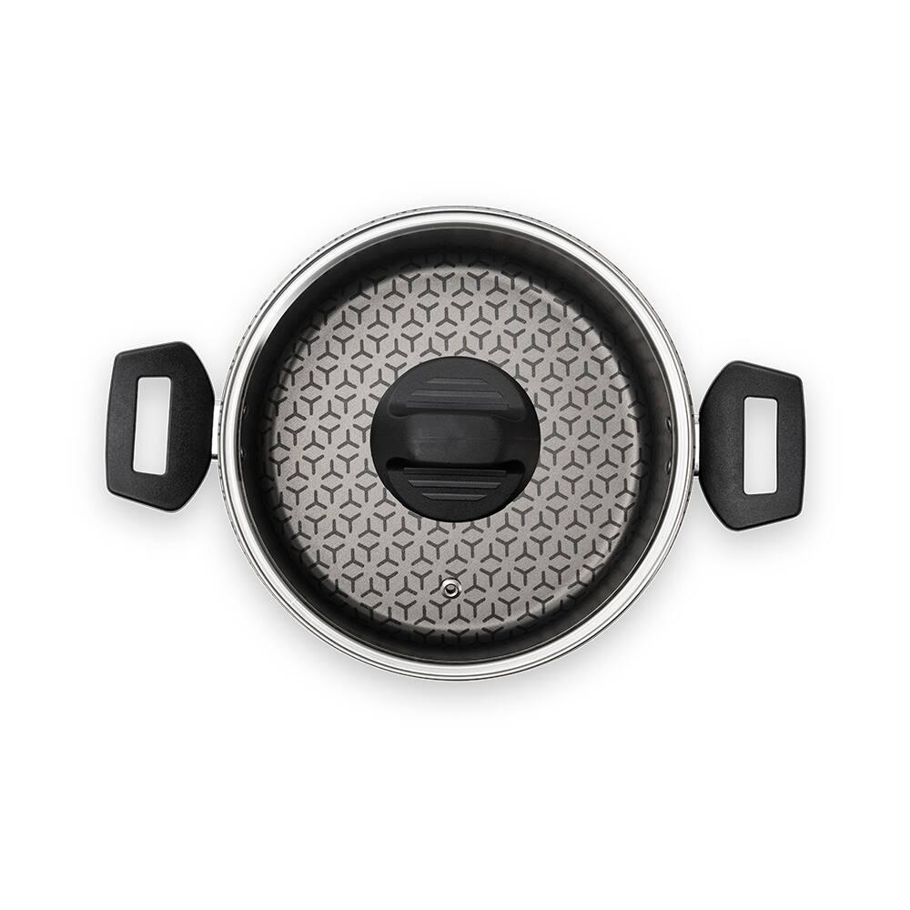 Panela Wok Brinox Anis Alças Baquelite Antiaderente Pro-Flon 2,3L 24cm Tampa de Vidro Borgonha - 3