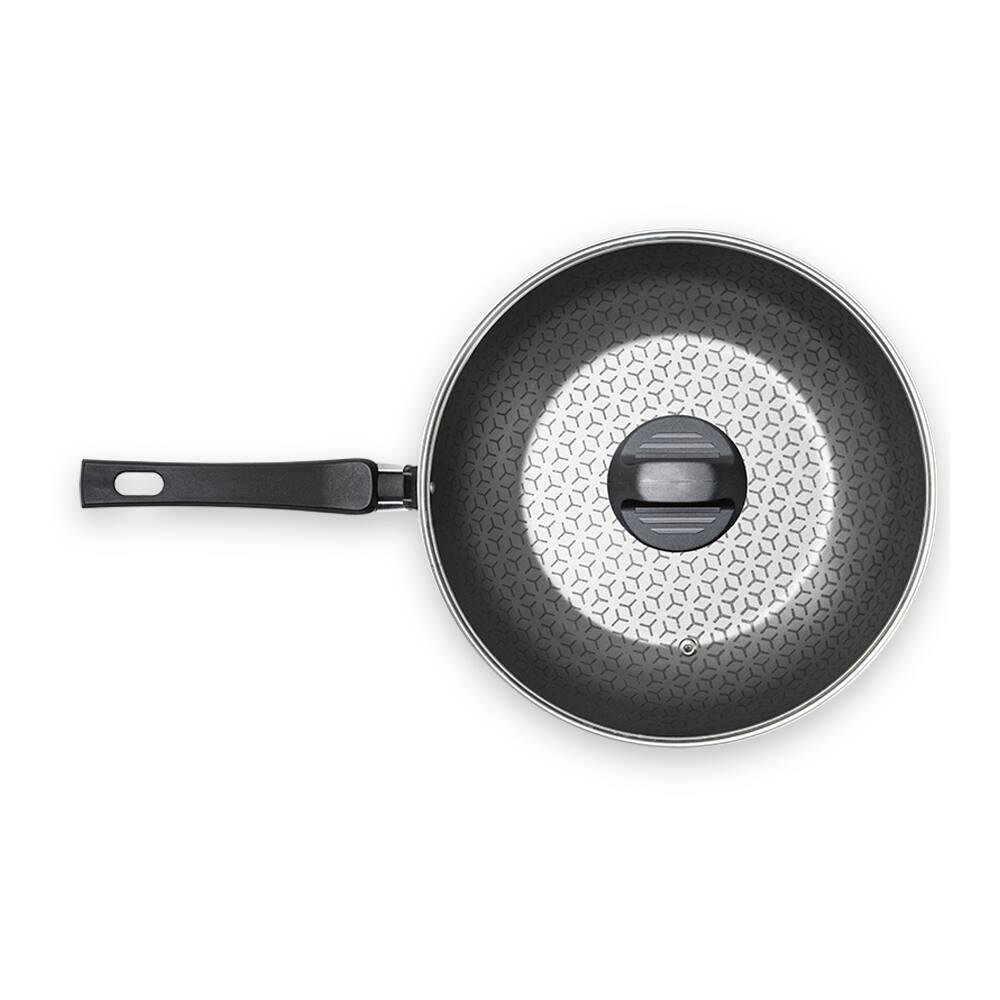 Panela Wok Brinox Anis Cabo Baquelite Antiaderente Pro-Flon 2,3L 24cm Tampa de Vidro Borgonha - 2