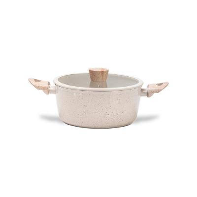 Caçarola Brinox Sirius Antiaderente Ceramic Life 4L 24cm Tampa de Vidro Vanilla