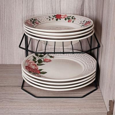 Organizador Duplo para Pratos Utimil Pintura em Epóxi Preto