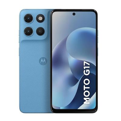 Smartphone Motorola G17 Tela 6,7” 256GB 4G Câmera 50MP Azul Claro