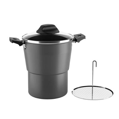 Cuscuzeira Brinox Especiarias Antiaderente Pro-Flon 2L 16cm Tampa Vidro Preto