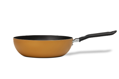 Panela Wok Brinox Fun Antiaderente Pro-Flon 2,3L 24cm Mostarda