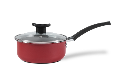 Panela Brinox Ruby Antiaderente Pro-Flon Tampa de Vidro 1,8L 18cm Vermelho