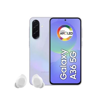 Smartphone Samsung Galaxy A36 5G Tela 6.7" 256GB Câmera Tripla 50MP Violeta + Galaxy Buds Core Bluetooth Branco