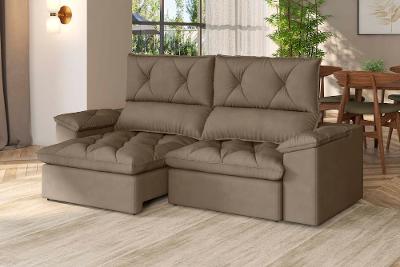 Sofá 3 Lugares Luizzi Atenas Retrátil Reclinável Veludo 210cm