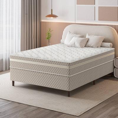 Colchão Conjugado Casal Umaflex Lotus Molas Ensacadas 64?cm Branco e Bege
