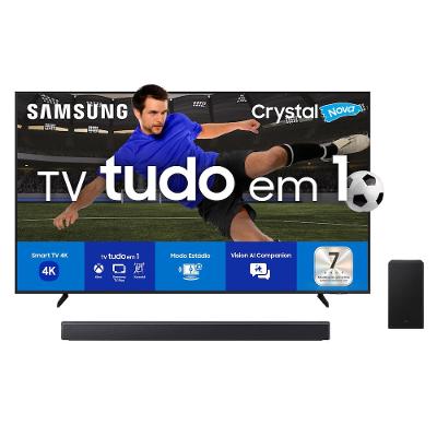 Combo Smart TV 85" 4K Samsung 85U8600F Crystal UHD Gaming + Soundbar Samsung HW-B450F 300W Bluetooth Dolby Audio