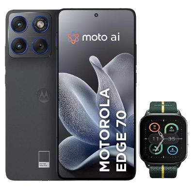 Smartphone Motorola Edge 70 6.7” 256GB 5G Gadget Gray + Watch Fit Verde