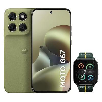 Smartphone Motorola Moto G67 6.8” 256GB 5G Nile + Moto Watch Fit Verde