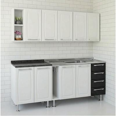 Cozinha Completa Itatiaia Diamante 4 Peças com 9 Portas Armários Aéreos Balcões e Pia Inox 120cm