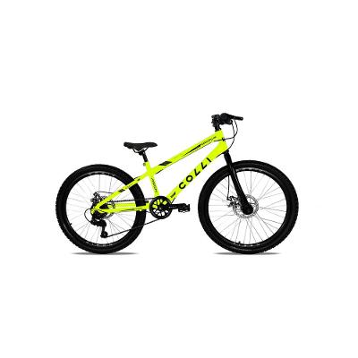 Bicicleta Aro 24 Colli Airon 7 Marchas Freio a Disco Amarelo Neon