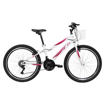 Bicicleta Infantil Caloi Ceci Aro 24 21 Marchas Quadro em Aço Freio V-Brake Branca