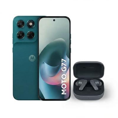 Kit Motorola Moto G77 256GB 5G 108MP + Moto Buds Bass Bluetooth ANC Preto