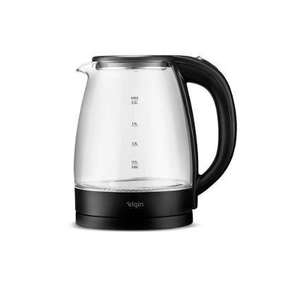 Chaleira Elétrica Elgin CHAV2 Visio Glass 1200W 2L Vidro LED Azul Base 360º