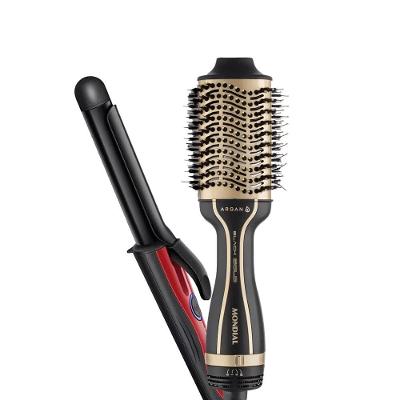 Modelador de Cachos Mondial Infinity EM-12, 180°C Bivolt - Preto/Vermelho + Escova Secadora Mondial Black Gold Argan ES-15 1200W Preta - Bivolt