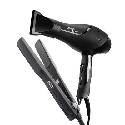 Secador de Cabelos Taiff Easy Motor AC 1700W – Preto + Chapinha e Prancha Taiff Clássica Cerâmica 180°C Preto - Bivolt