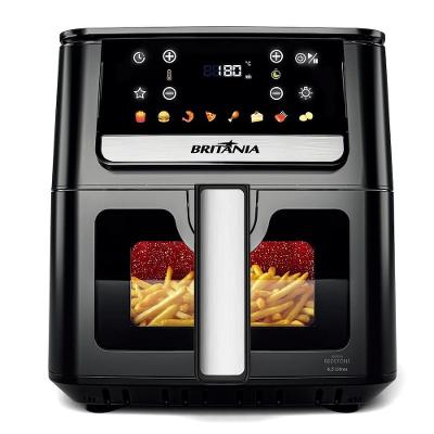 Fritadeira Elétrica Air Fryer Britânia BAF65A 6,5L 1700W Painel Digital Cesto Quadrado Redstone