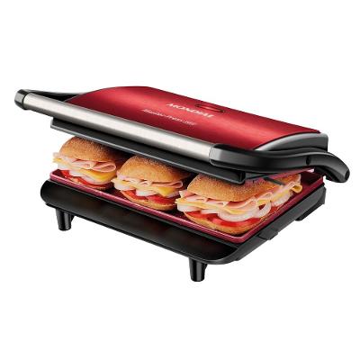 Sanduicheira Grill Mondial PG-01-RC-CL Master Press Red Ceramic 3 em 1 1000W Antiaderente
