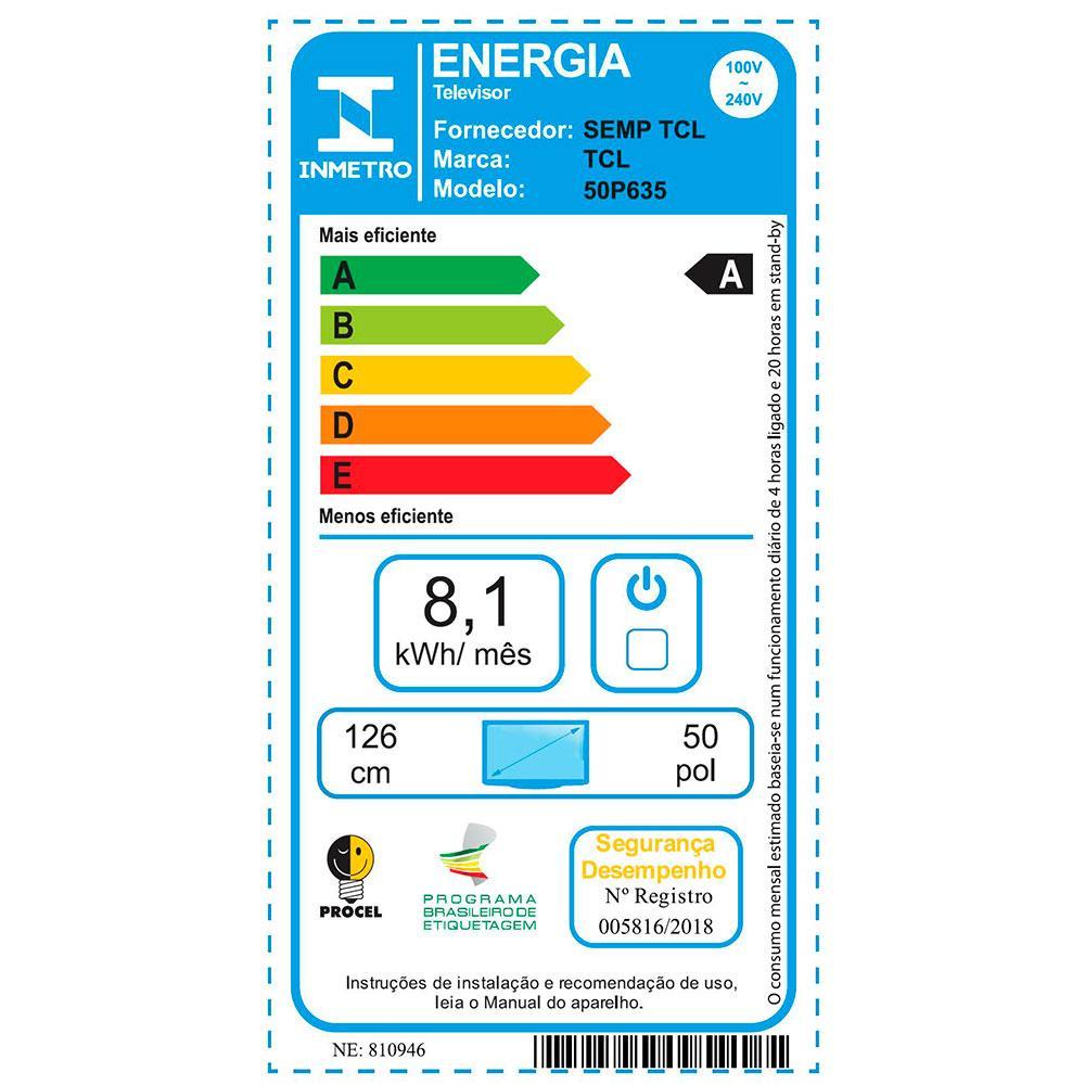 Smart TV LED 50" 4K TCL 50P635 com HDR, Wi-Fi Dual Band, Bluetooth, Controle Remoto com Comando por controle de Voz, Google Assistente e Borda fina - 5