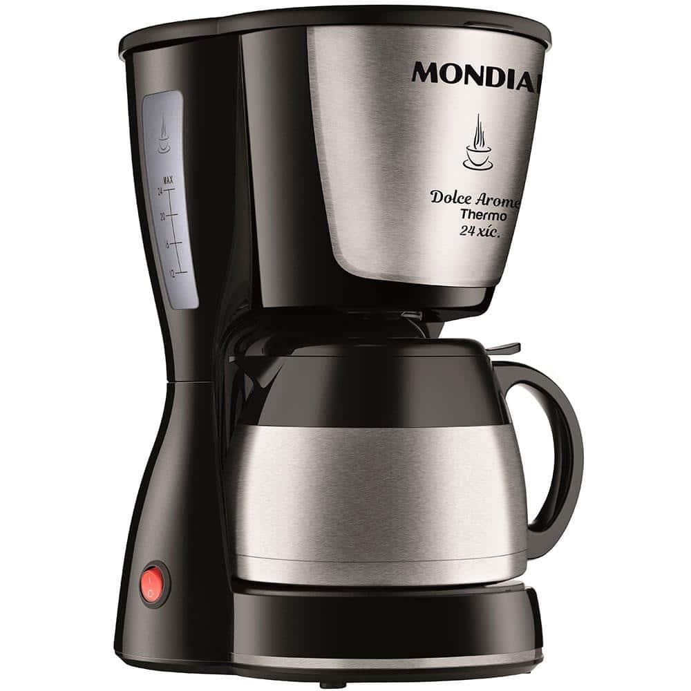 Cafeteira Elétrica Mondial Dolce Arome Thermo Inox C-33 JT 24 Xícaras - Preta - 1