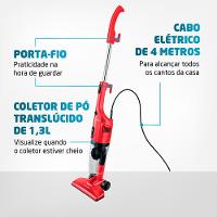 Aspirador de Pó Vertical 2 em 1 Mondial Turbo Cycle AP36 1100W - Vermelho