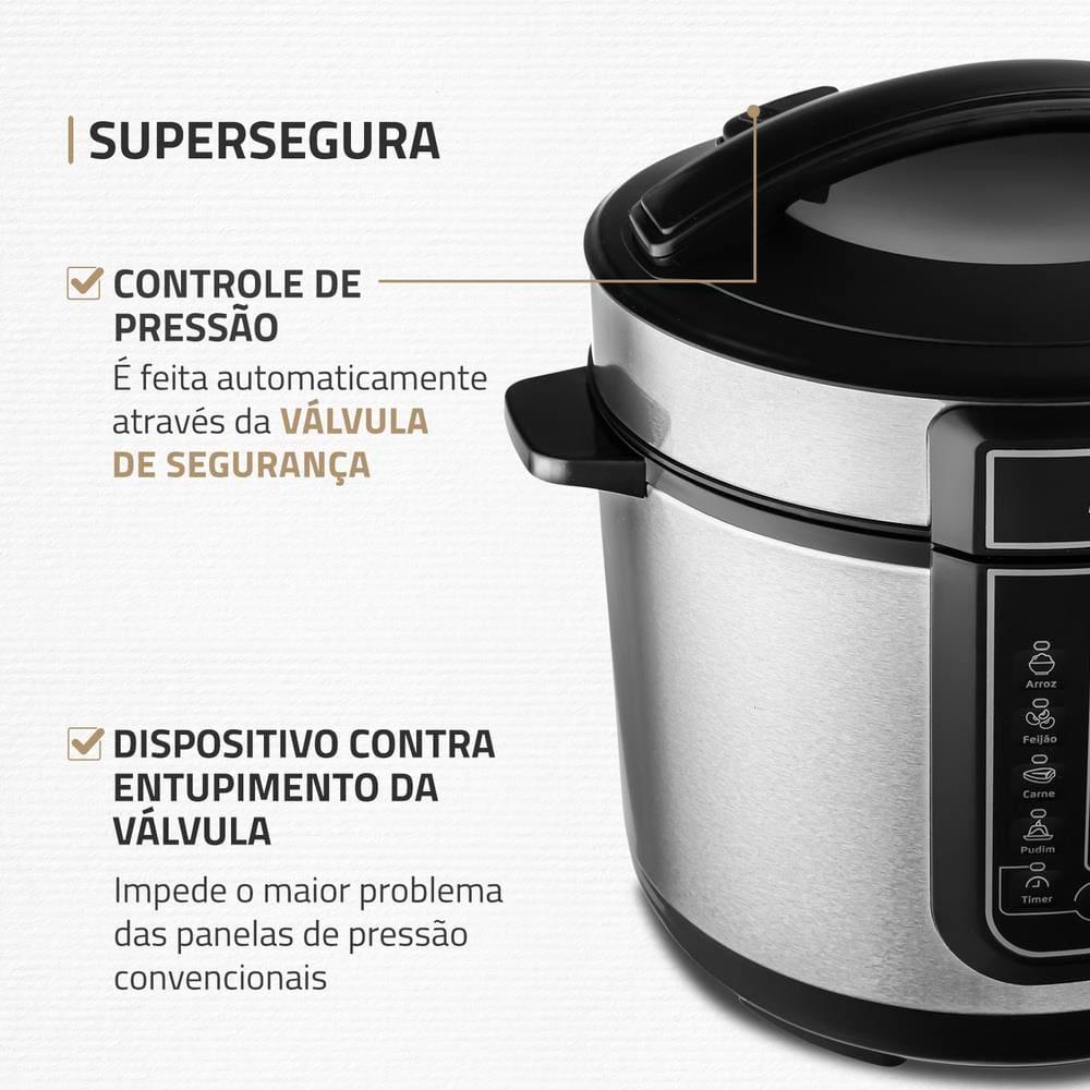 Panela de Pressão Elétrica Mondial 5L Digital Master Cooker PE-38 5L Preta - 5
