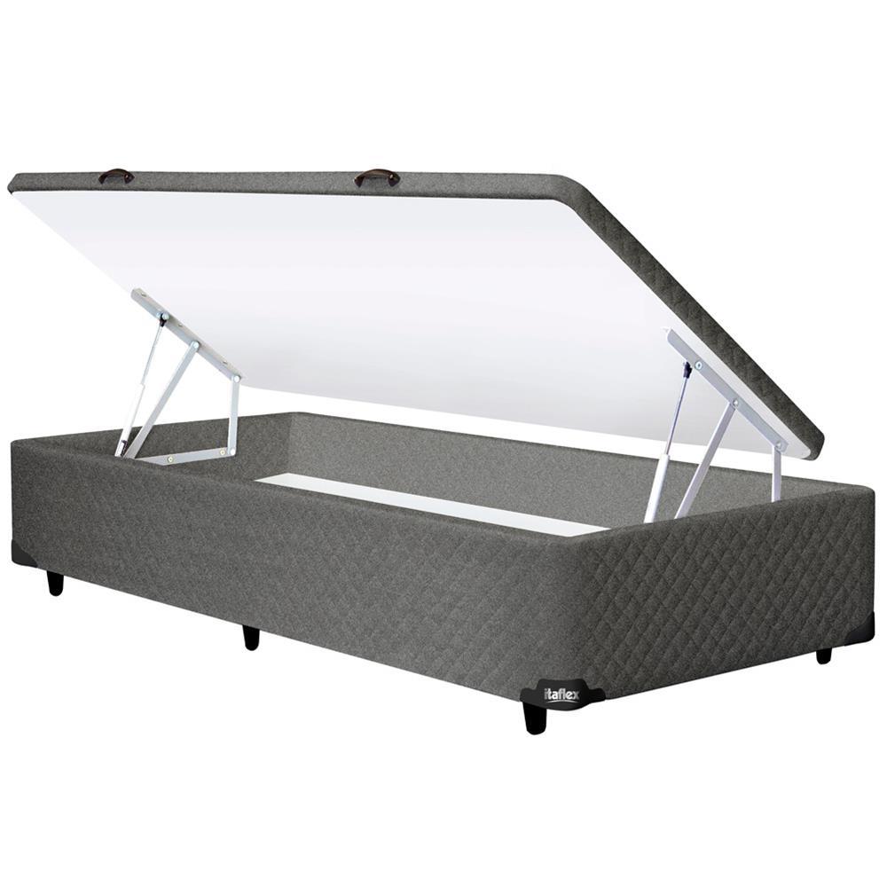 Base Box para Colchão de Solteiro Itaflex Universal com Baú 40,5x88x188 cm - Grafite Chumbo - 1