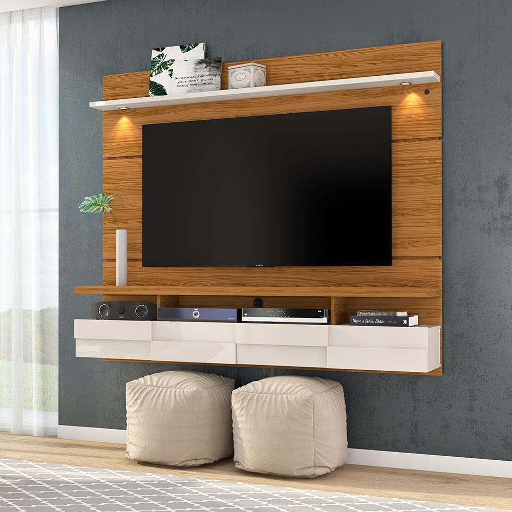 Painel com Bancada Suspensa Madetec Lana com 1,82 cm de Largura, Ideal para TV de Até 60” - 1