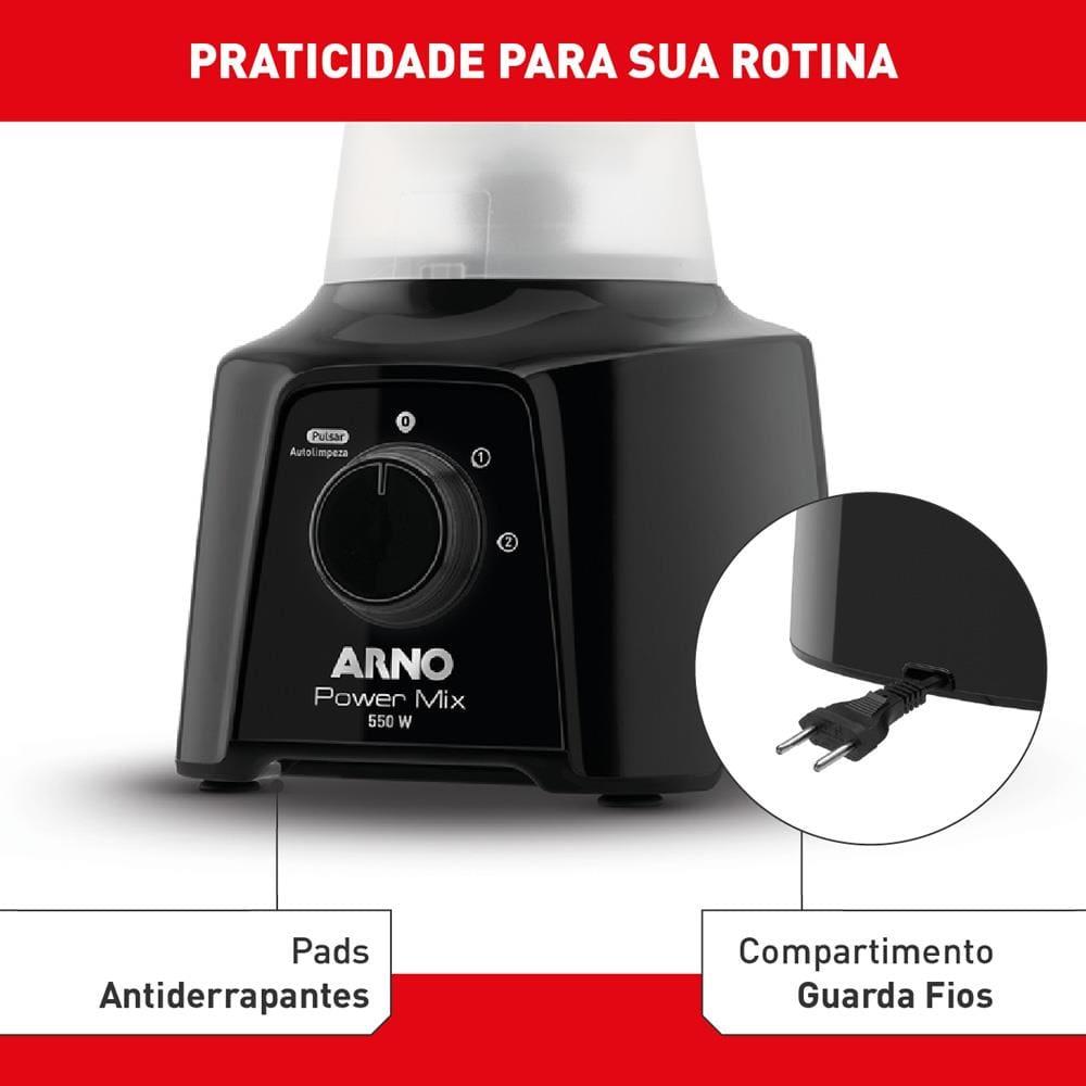 Liquidificador Arno Power Mix LQ10 Preto 550W com 2 Velocidades - 6