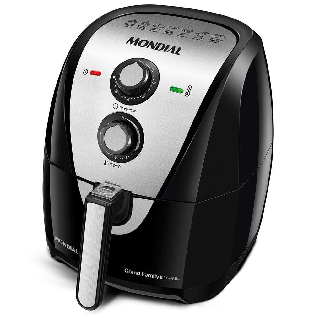 Fritadeira Elétrica Sem Óleo Air Fryer Mondial Grand Family AF-55I 5,5L – Preta/Inox - 8