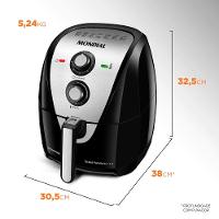 Fritadeira Elétrica Sem Óleo Air Fryer Mondial Grand Family AF-55I 5,5L – Preta/Inox - 7
