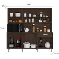 Cozinha Compacta Poliman Móveis Clara com 12 Portas e 1 Gaveta - 180cm de largura