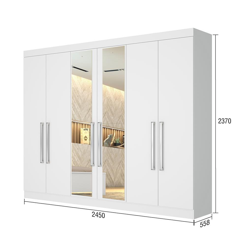 Guarda-Roupa Casal Mademarques Alba com Espelho, 6 Portas e 4 Gavetas - 7