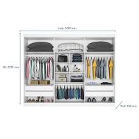 Guarda-Roupa Casal Mademarques Alba com Espelho, 6 Portas e 4 Gavetas