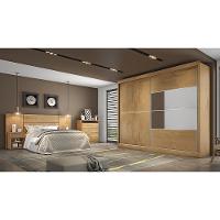 Guarda-Roupa Casal Móveis Europa Londres Flex com Espelho, 2 Portas de Correr e 4 Gavetas - 205cm de largura - 5