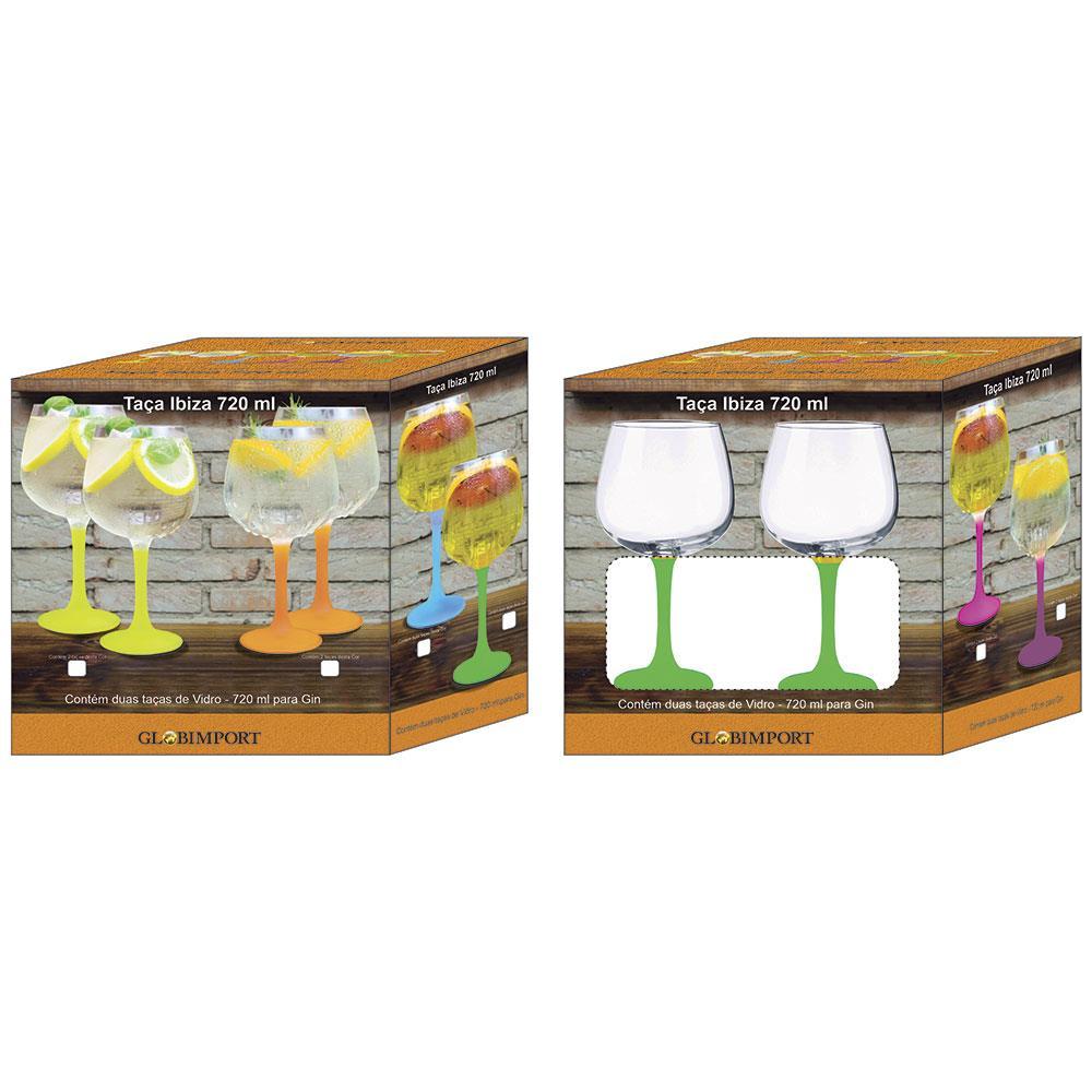 Conjunto de Taças para Gin Vicrila Ibiza com Base Verde 720 ml – 2 Peças - 3