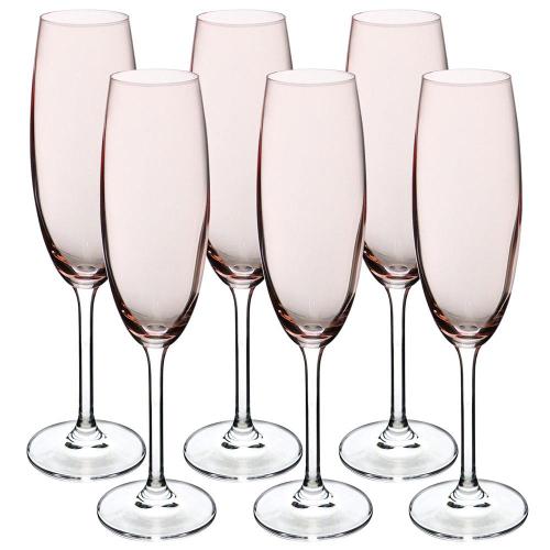Conjunto de Taças para Champanhe Bohemia Gastro 220ml Rosa Millennial - 6 Peças