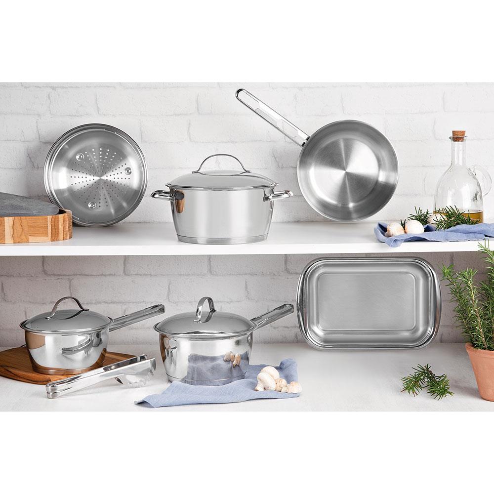 Conjunto de Panelas 7 Peças Tramontina Allegra em Aço Inox com Fundo Triplo e Tampas com Saída de Vapor - 2