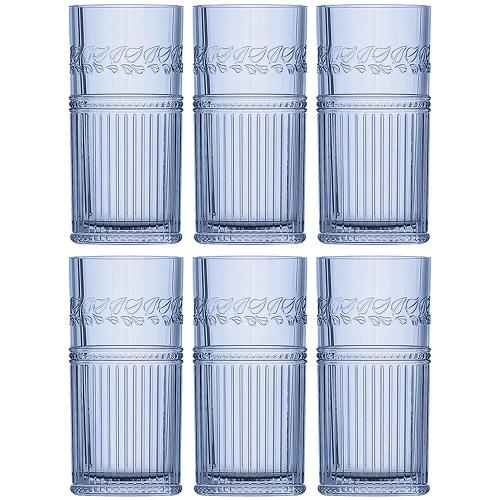 Conjunto de Copos Altos L`Hermitage Republic Azul 360 ml - 6 Peças