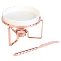 Rechaud para Queijo Fracalanza em Cerâmica com Faca em Aço Inox - Rose - 1