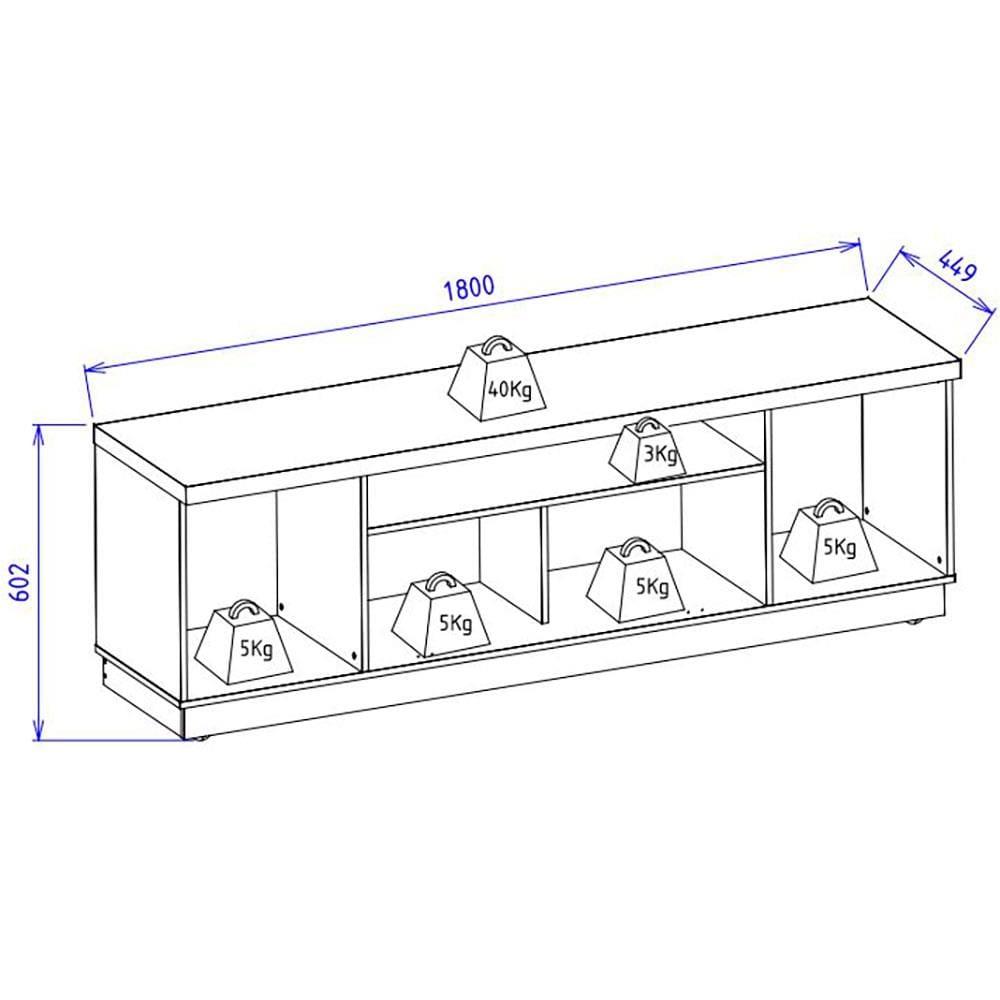 Rack Colibri Manaus com 3 Portas, Ideal para TV de Até 70” - 7