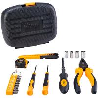 Kit de Ferramentas Manuais WAP MKF21 com Trena, Chaves, Estilete, Alicate, Maleta – 21 Peças