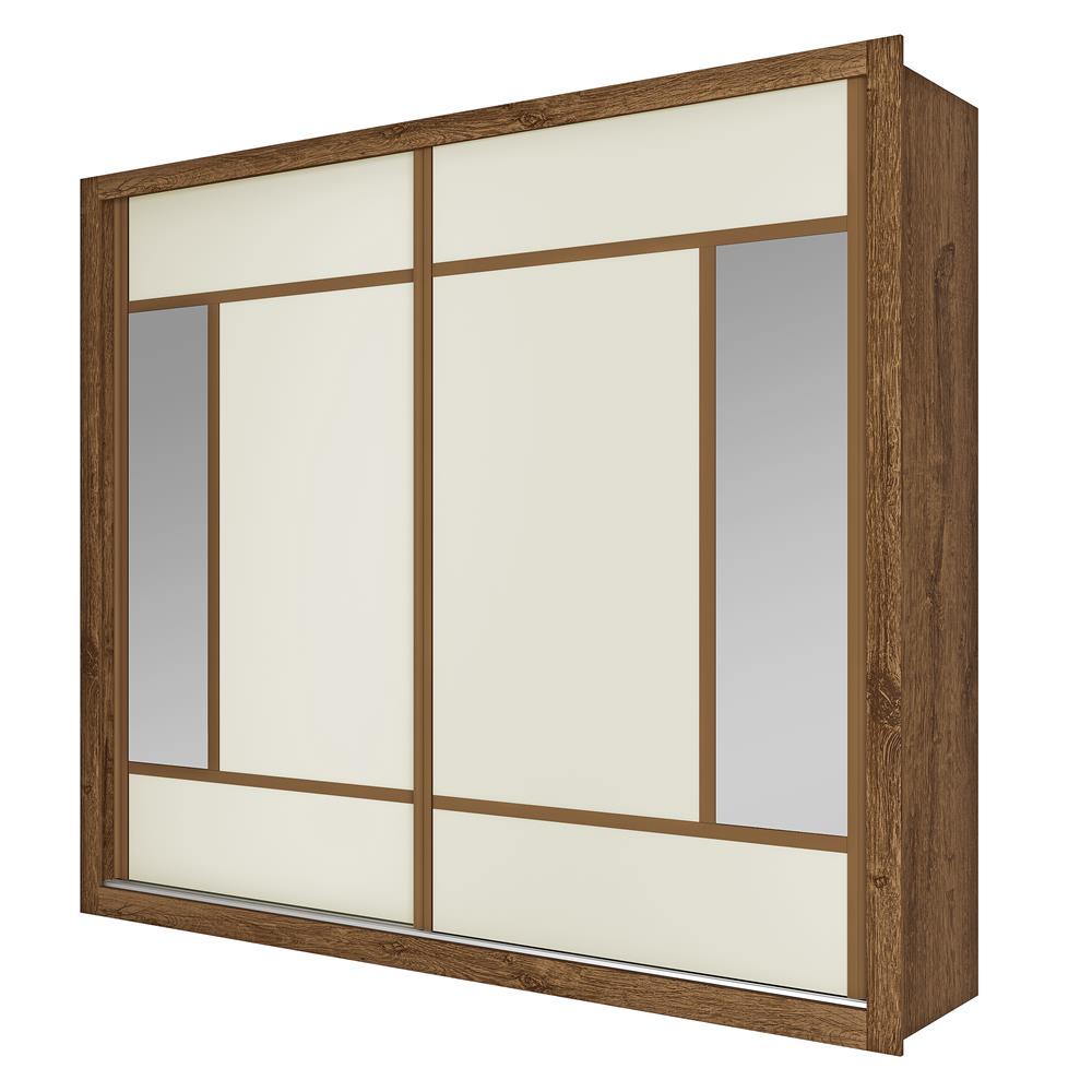 Guarda-Roupa Casal Europa Triunfo Flex com Espelho, 2 Portas de Correr e 6 Gavetas - 226cm de Largura - 1