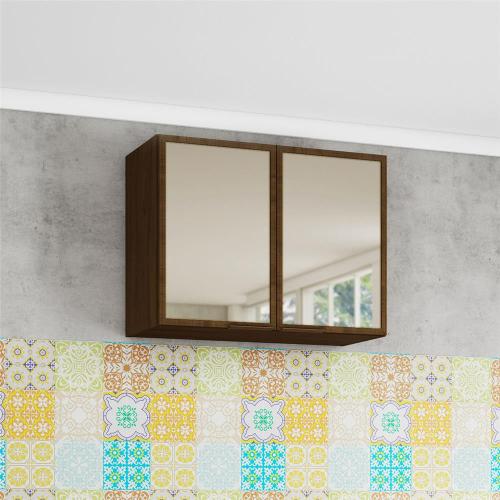 Armário Aéreo Bartira Rubi com 2 Portas de Vidro e 1 Prateleira - 80,1cm de largura