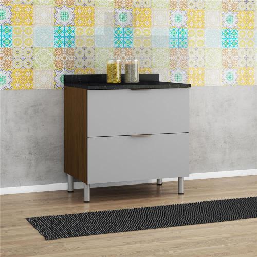 Balcão Duplo Bartira Rubi com 2 Gavetões - 80,1cm de largura