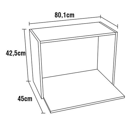 Armário para Micro-ondas Bartira Rubi com Nicho - 42,5x80,1x45cm - 3
