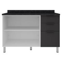 Balcão Triplo Bartira Rubi com 2 Portas, 3 Gavetas e 1 Prateleira - 120,1cm de largura - 3