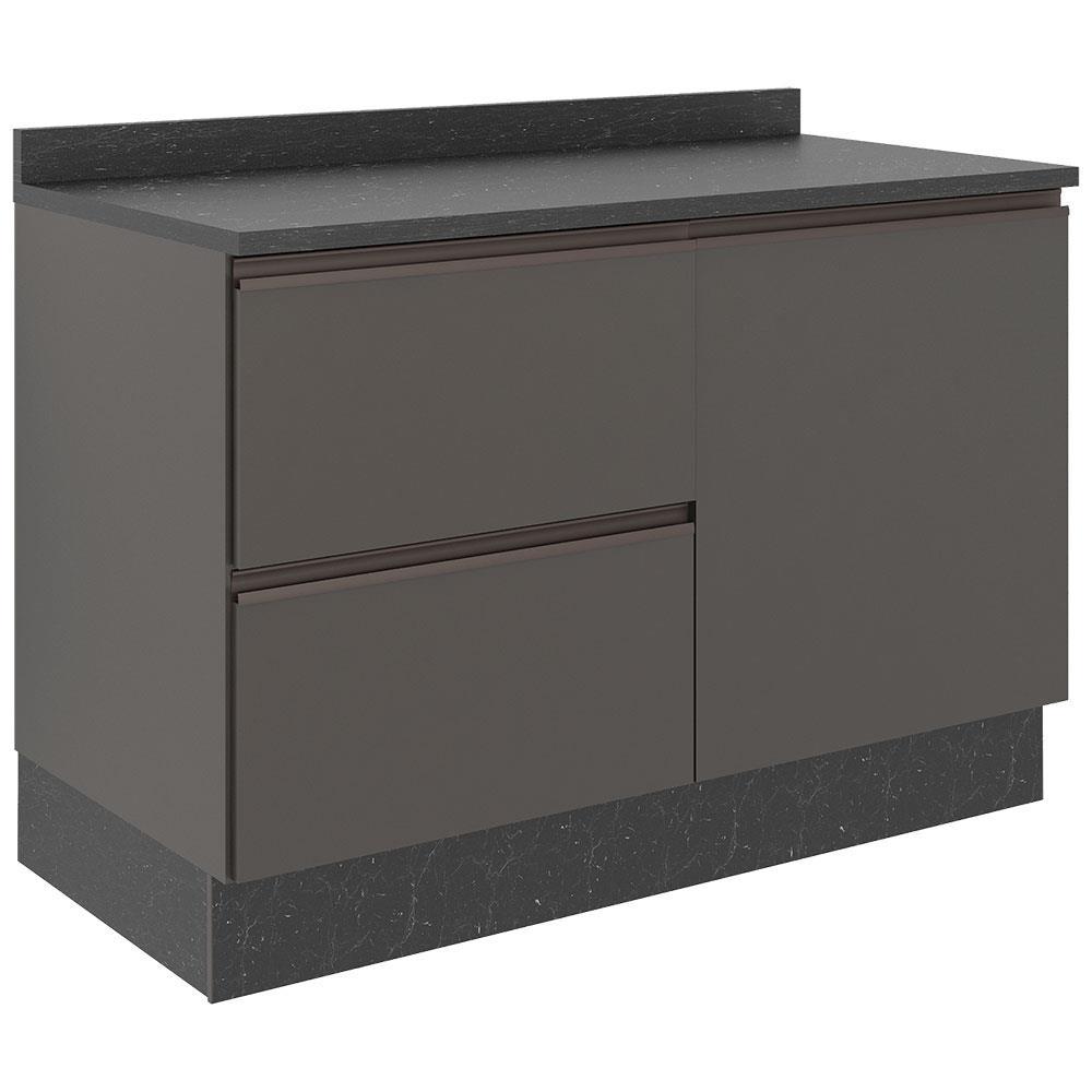 Balcão Bartira Línea com 1 Porta, 3 Gavetas e 1 Prateleira - 120cm de largura - 1