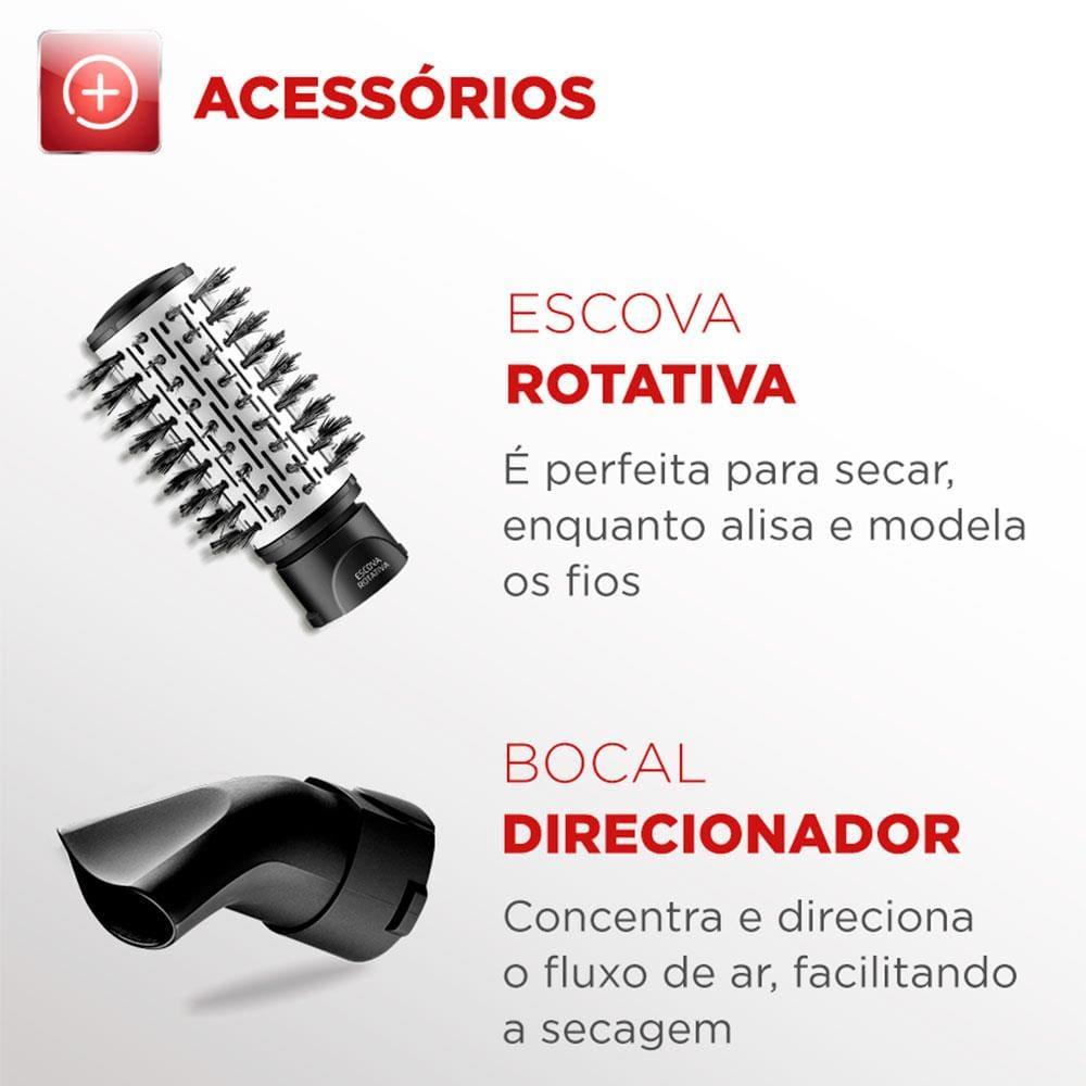 Escova Rotativa Mondial Ceramic Íon Turbo ER-09 - Vermelho - 5